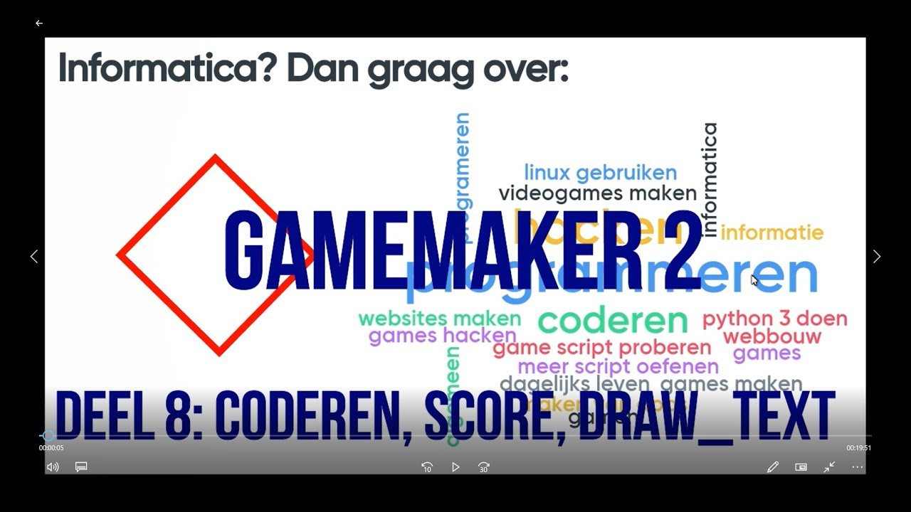 Gamemaker studio 2 - deel 8: score en punten - YouTube