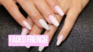 french acrylic faded nail diamond