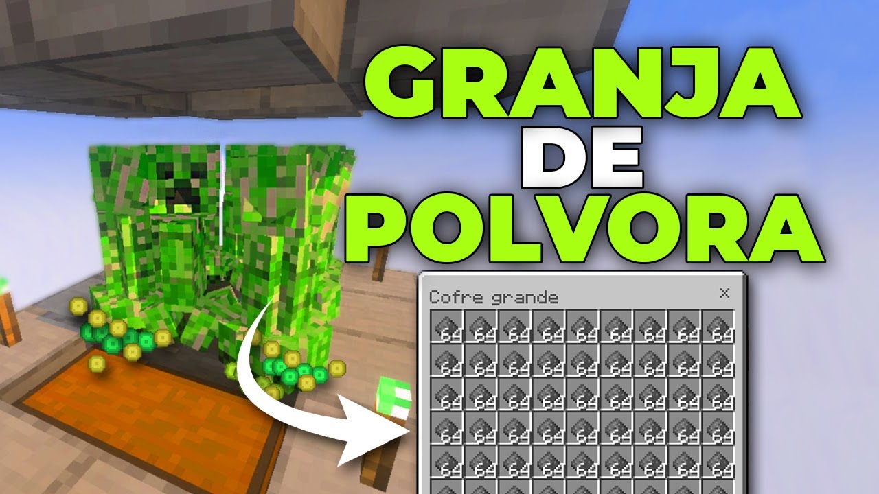 LA GRANJA DE CREPPERS/POLVORA ¡MAS FACÍL! de Minecraft Bedrock 1.21