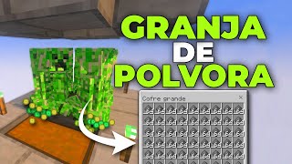 LA GRANJA DE CREPPERS/POLVORA ¡MAS FACÍL! de Minecraft Bedrock 1.21