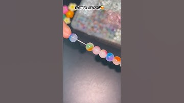 Cute keychain tutorial #viralvideo #viralshorts #music #remix #amy #diy #keychain #keyring #beads