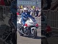 乗車→スタート、神奈川県警察事故防止隊白バイデモンストレーション走行👮‍♀️👮‍♂️、慣熟走行🚨、【JAFモータースポーツジャパン 2026 in 横浜 】山下ふ頭特設会場