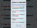 Layers of Earth Atmosphere | Layers of Atmosphere chat #atmosphere #earth #project #shortsfeed #upsi