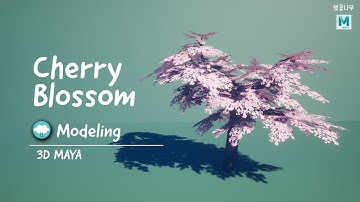 Cherry Blossom tree, speed modeling, simple alpha texture, 3D Maya