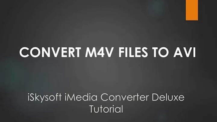 Best Solution to Convert M4V Files to AVI  - Video Tutorial