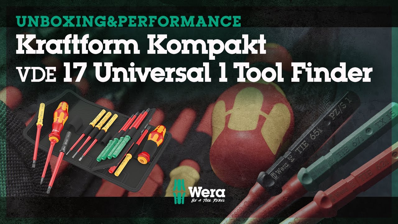 Kraftform Kompakt VDE 17 Universal 1 Tool finder, 17 pieces | Wera