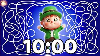 10 Minute Timer 🍀💥 | 10 Minute [ST. PATRICK'S] Leprechaun Timer ☘️🪙💥 | Lucky Classroom Countdown!