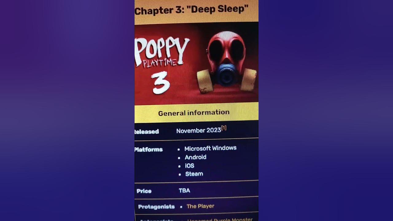 Cuándo sale Poppy Playtime Chapter 3 Deep Sleep: ventana de lanzamiento  oficial