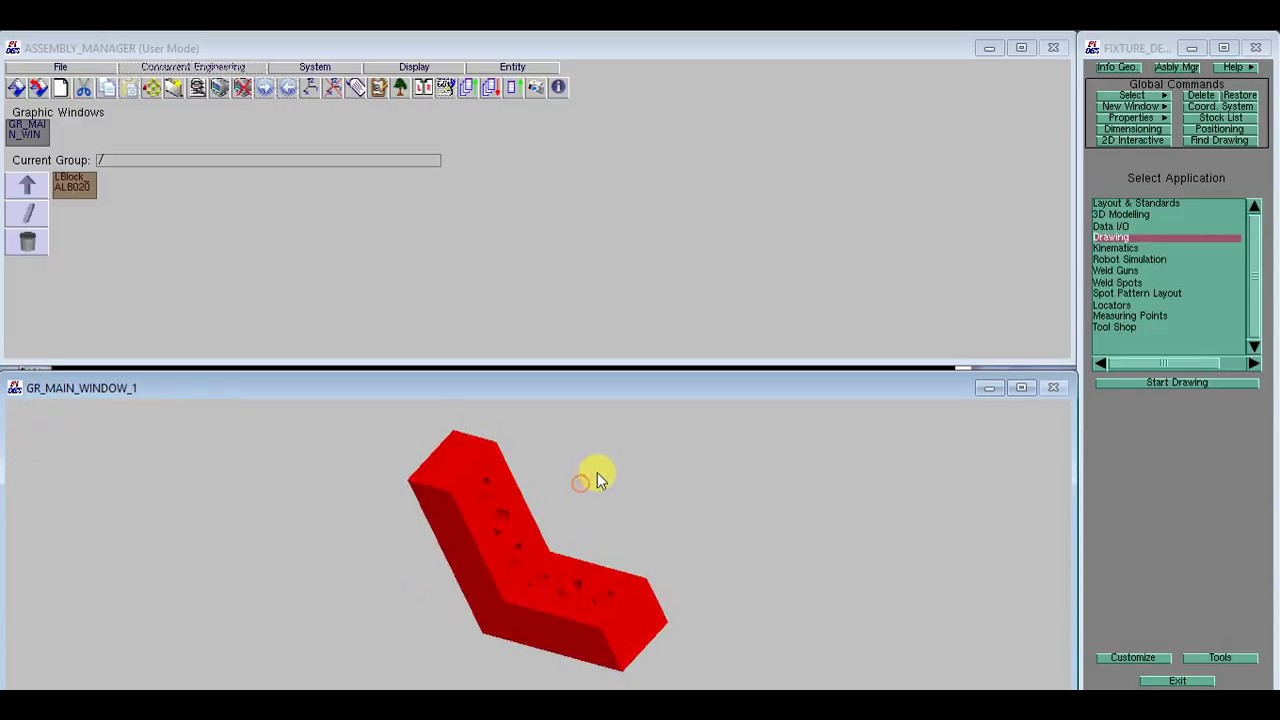 BIW WELDING FIXTURE L BKT 2D DRAFTING FRONT VIEW IN  FIDES