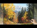 Acrylic Painting "Autumn Inspiration" by Maria Yushkevich |  Живопись акрилом, осенний пейзаж.