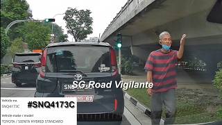 12oct2026 bukit timah rd phv toyota sienta #SNQ4173C upset at honked by camcar came down to confront