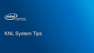 CSCS Intel KNL: System Tips, Bockhorst