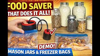 How to Use a Food Saver Mason Jar Vacuum Sealer Tutorial Demo Using Freezer Bags and Storage Jars