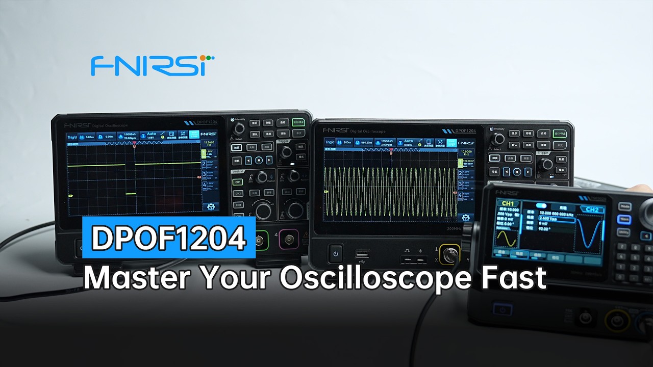 Oscilloscope à phosphore numérique FNIRSI® DPOF1204 analogique 4 canaux 200 MHz 1GSa/s