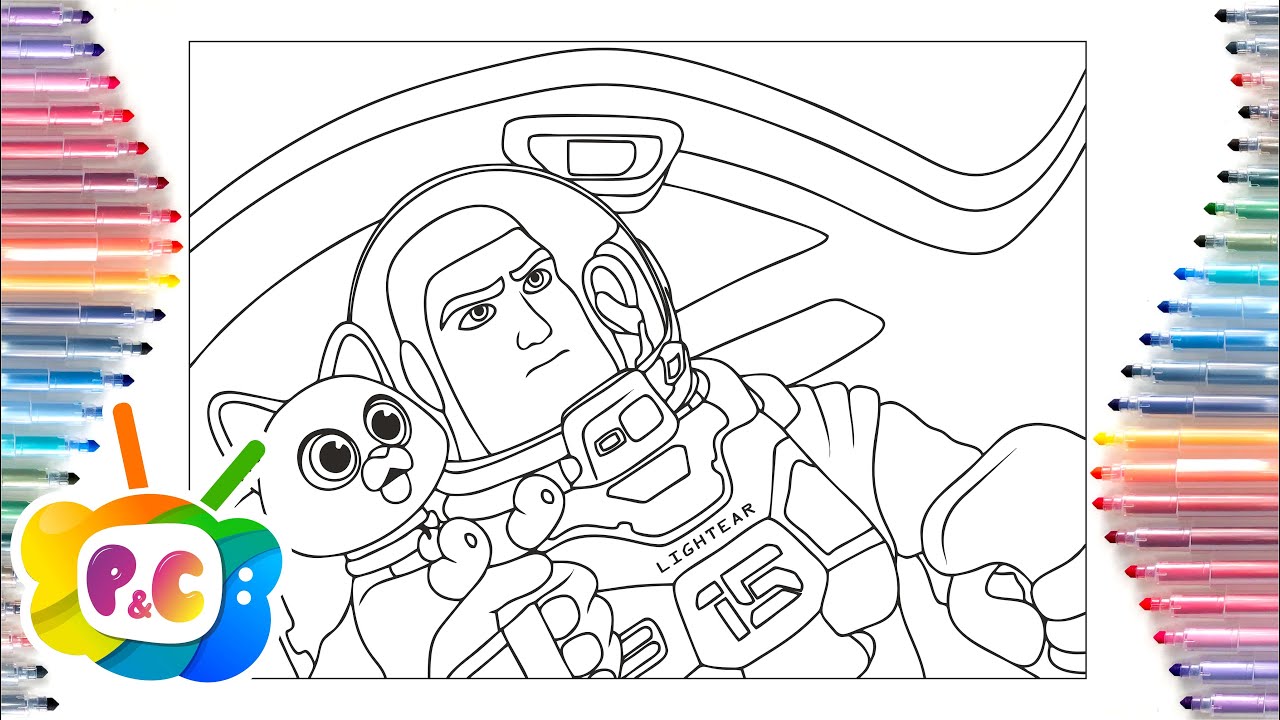 Lightyear 2022 coloring page/ Buzz Lightyear and Sox coloring/ Clarx ...