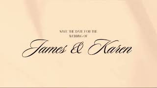 Karen & james save the date. On august 15. 2026