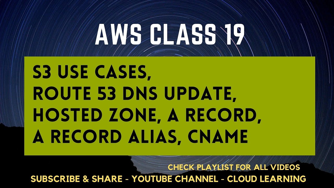 AWS Hindi Class 19 - S3 Service Practical Use Cases, Route 53 DNS update, Hosted Zone, A Record