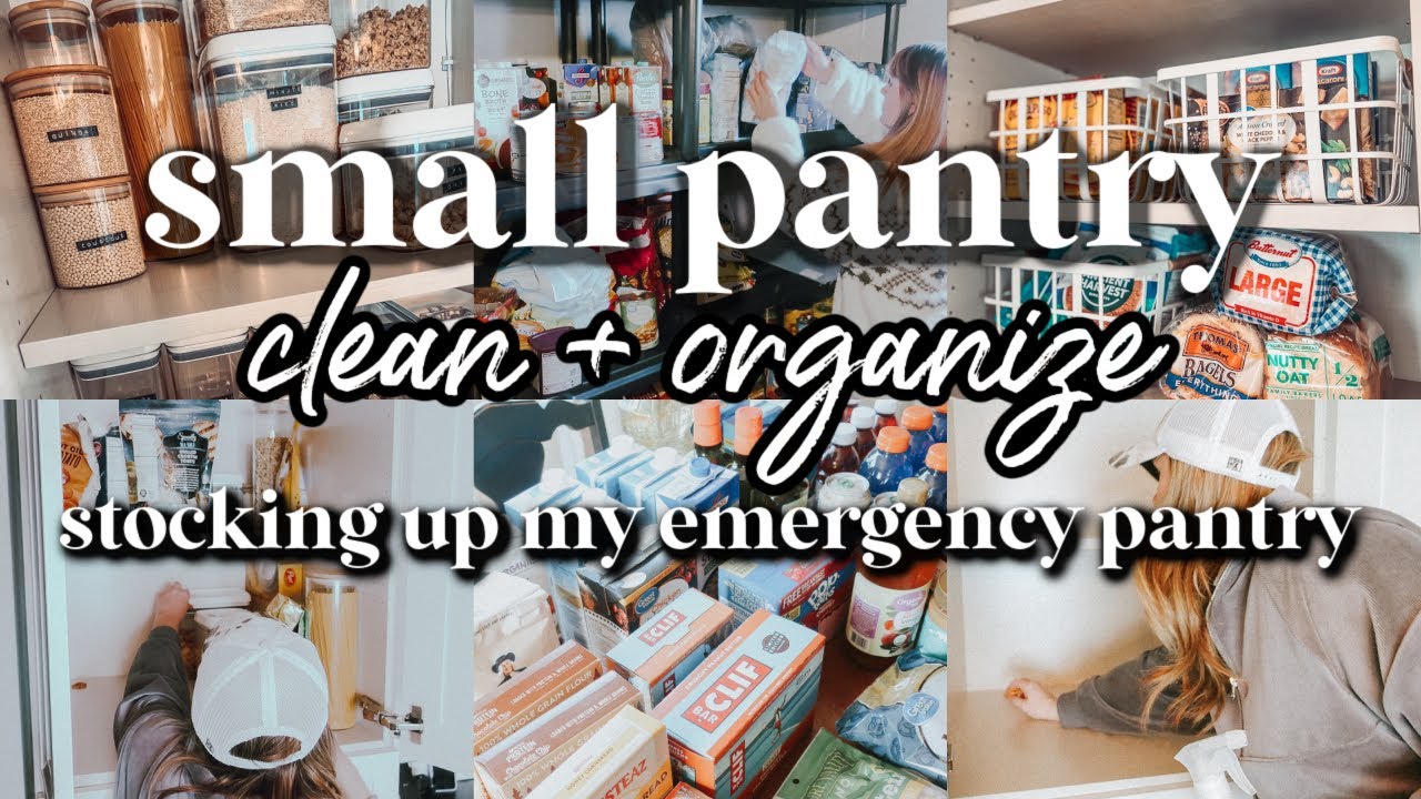 SMALL PANTRY ORGANIZE | EMERGENCY PANTRY STOCK UP | ORGANIZE MY PANTRY