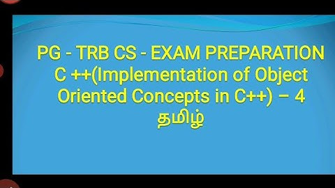 PG TRB CS - C++ -4 Questions and answers.