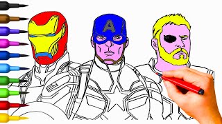 Information Superhero Team Painting: How I Color Marvel Characters | Avengers Felt-Tip Coloring Update