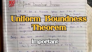 Uniform Boundness Theorem |Complete Concept and Proof In Hindi |