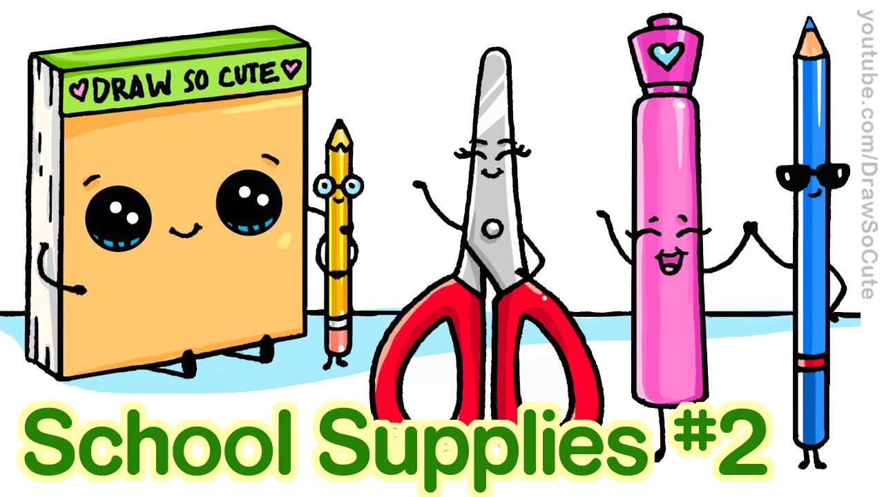 How to Draw Back to School Supplies #2 Cute and Easy step by step 