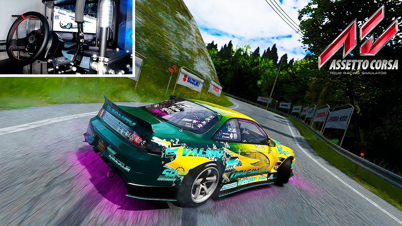 DRIFT Assetto Corsa Nissan S14 1JZ Thrustmaster T300RS - YouTube