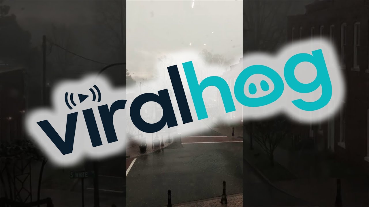 Lightning Bolt Strikes Downtown Wake Forest || ViralHog