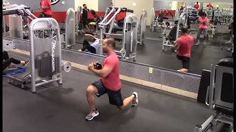 Dumbbell Alternating Forward Lunge with Twist