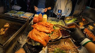 POV Livestream | Vendor Making Giant Flatbread Stuffed with Fried Meat | Real-Time Street Food Prep