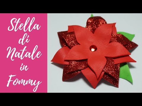 Gomma Eva Stella Di Natale Gomma Crepla.Tutorial Stella Di Natale In Gomma Crepla Sub Engs Diy Fommy Christmas Poinsettia Youtube