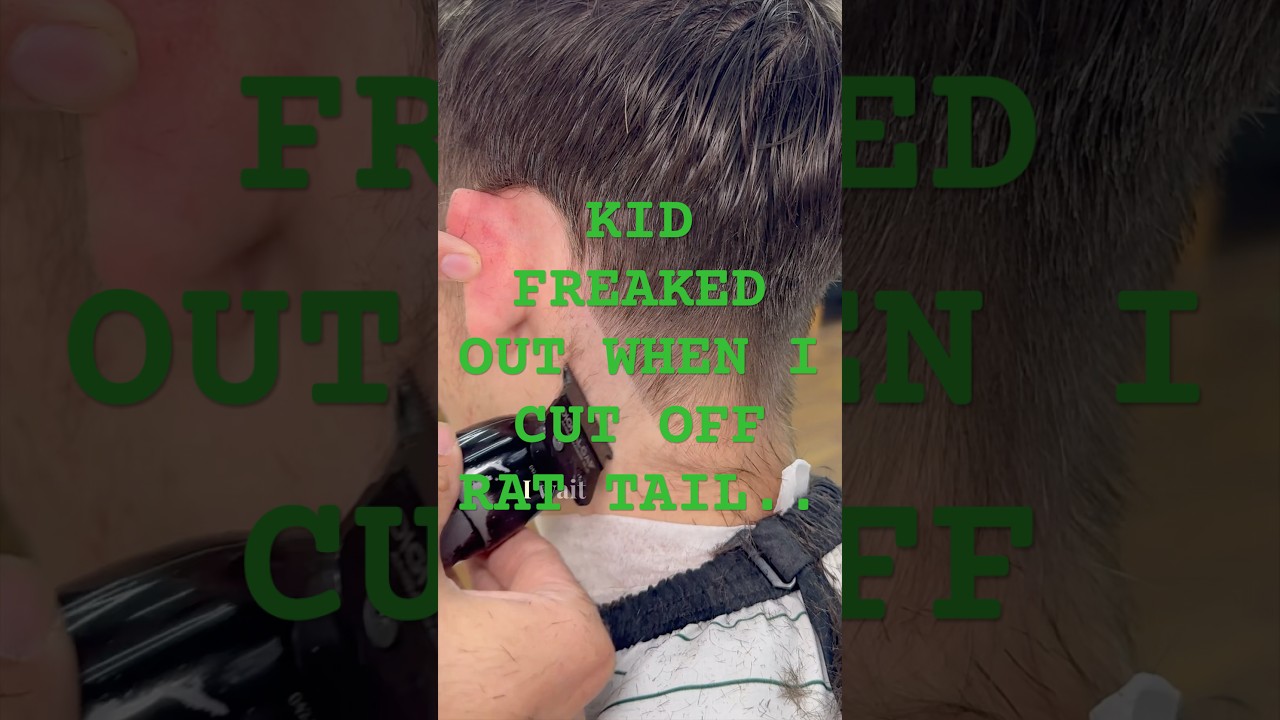 Kid freaked out when I cut off his rat tail.. Book you next cut with link in bio #pittsburghbarber