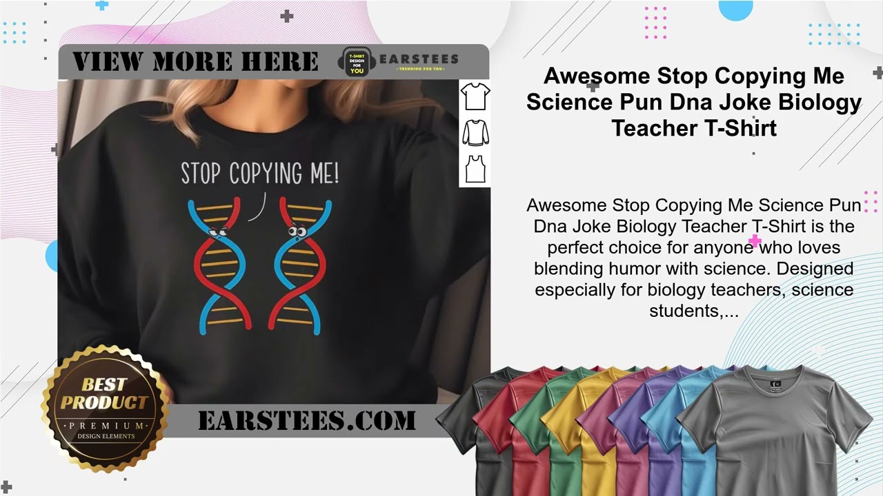Awesome Stop Copying Me Science Pun Dna Joke Biology Teacher T-Shirt