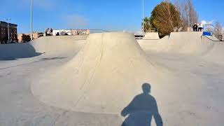 Beginner Skater At The Skate Park.