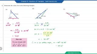 Add Math Form 4 - Chapter 9 : Solution of Triangles - Self Practice 9.1 & Self Practice 9.2 screenshot 1