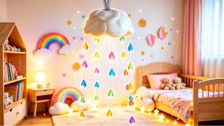 You won't believe how simple this cloud-and-raindrop wall hanging is to make! ✨ DIY Wall Decor#diy