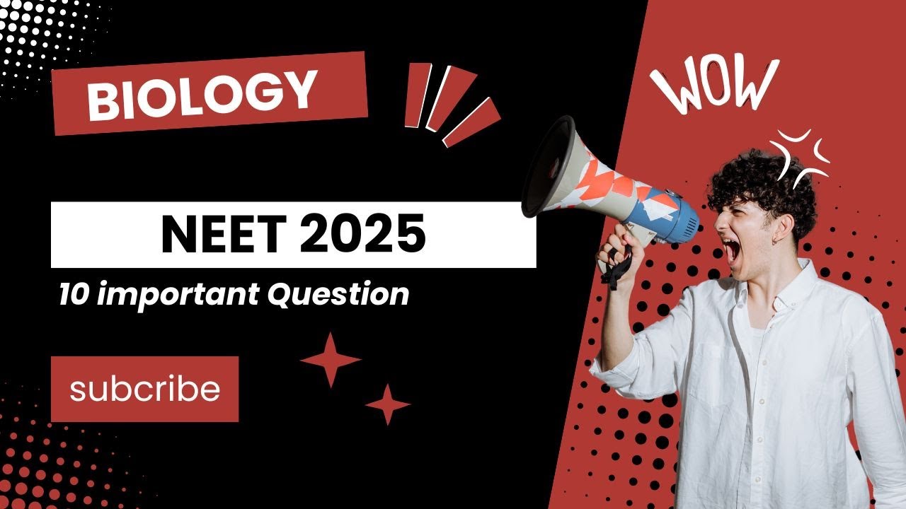NEET MCQ Biology | Neet 2025 biology | Biology 10 Important quiestion ...