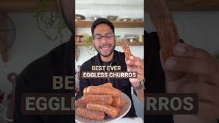 BEST EVER EGGLESS CHURROS 🤩 how to make churros at home #shorts
