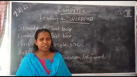 Computer Std 3 Lesson 4 Wordpad  Revision