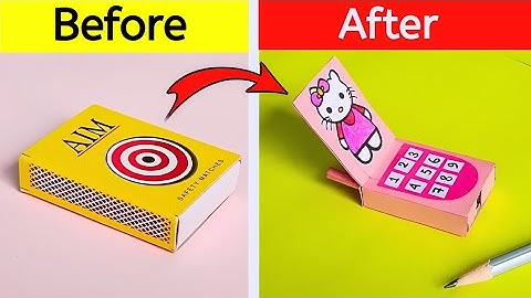 How to make sharpener box with matchbox // DIY hello kitty sharpener box like phone with matchbox