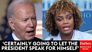 Karine Jean-Pierre Refuses To Elaborate After Biden Cut Himself Off While Making Comments On Israel