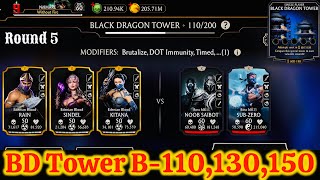 Black Dragon Tower Boss Battle 110, 130 & 150 Fight + Reward MK Mobile