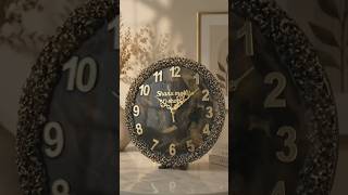 Resin geode Customised black base with golden marbel effect wall clock 🖤✨ #wallclockdesign#epoxy