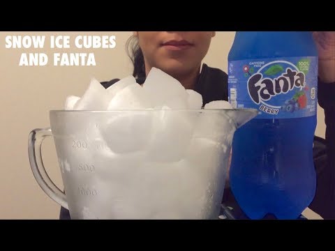 ASMR SNOW ICE CUBES AND BERRY FANTA