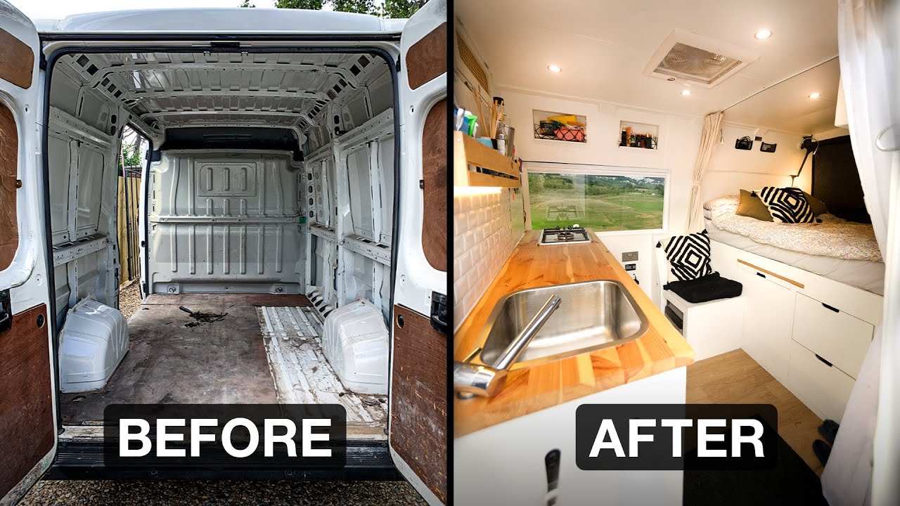 Transforming this dirty van into a comfy home! TIMELAPSE (7 Months)