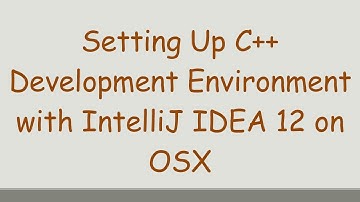 Setting Up C++ Development Environment with IntelliJ IDEA 12 on OSX