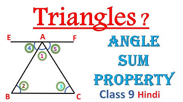 What are Triangles Class 9 in Hindi ? Angle sum property of a Triangles Class 9 in Hindi