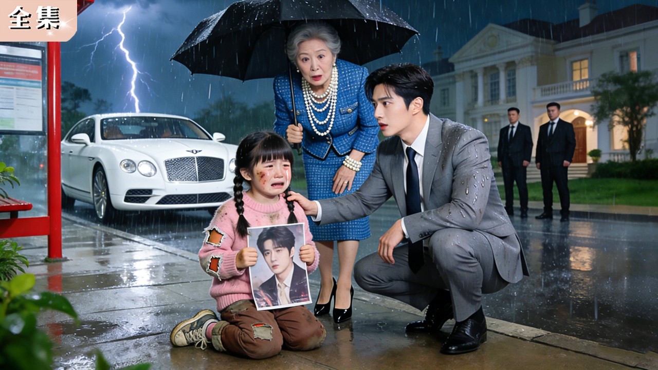 村丫頭雨夜進城尋父，沒錢買票被無情趕下車！路過的絕嗣總裁一眼認出是親生女兒，當場失控！隔天豪車排街接回豪門，寵到逆天！#總裁 #甜寵 #熱門短劇 #drama #chinesedrama