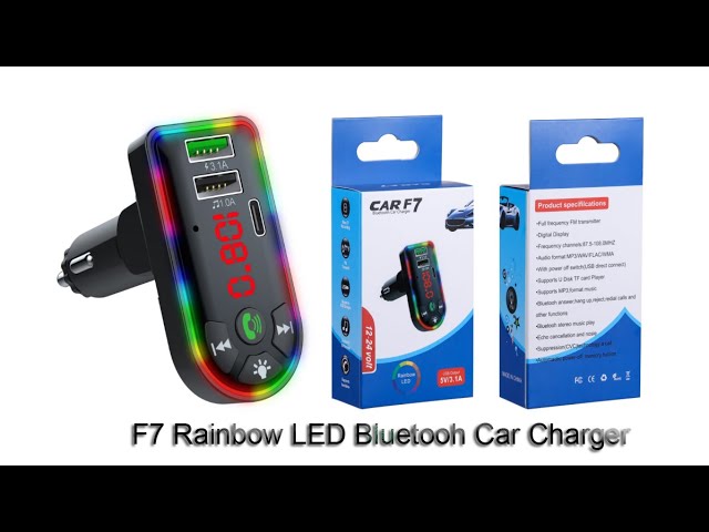 F7 Handsfree Call Car Charger,Wireless Bluetooth FM Transmitter