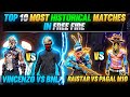 Top 10 most historical matches in free fire  smooth 444 vs white 444   clash of gods free fire 